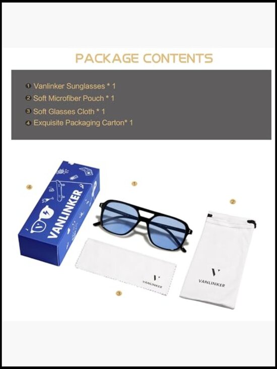 Retro Square Aviator Sunglasses with UV400 Protection main image 5